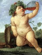 Guido Reni Drinking Bacchus painting
